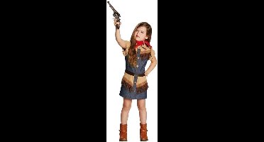 Rubie's Kostuum Cowgirl Blauw/bruin Meisjes Maat 128