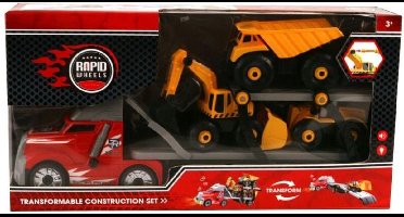 Rapid Wheels Constructieset Truck + Bouwvoertuigen + Licht en Geluid