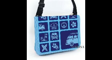 VW T1 Bus Neoprene Messenger Bag - blauw