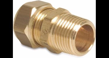 Bonfix Overgangskoppeling messing 22 mm x 3/4" knel x buitendraad KIWA/GASTEC