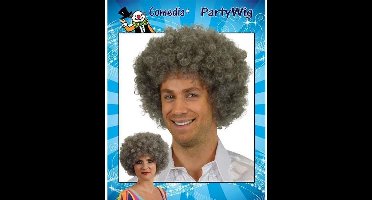 Krullenbol pruik grijs