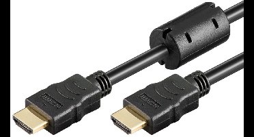 HDMI kabel - 1.4 - High Speed - Geschikt voor 4K Ultra HD 2160p en 3D-weergave - Beschikt over Ethernet - Ferrietkern - 3 meter - Zwart