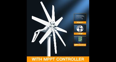 Horizontale Windturbine – 1000W Windgenerator – 48V - Thuisenergie – Kleinzakelijk – Laag Opstartwind – Robuuste Metalen Constructie