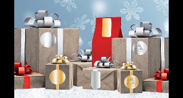 Goud etiketten 34 x 67 mm 9 st.