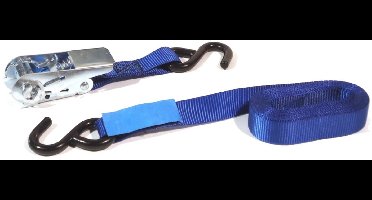 Little Jumbo Spanband zwarte S-haken met ratel 25mm x 5m blauw - 1825086000