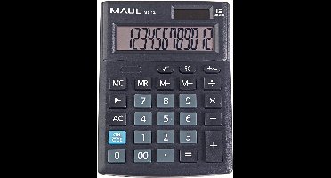 Maul MC 12 Bureaurekenmachine werkt op batterijen, werkt op zonne-energie Zwart Aantal displayposities: 12