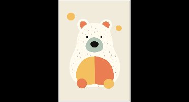 Beertje kleur poster kinderkamer A4 21x29.7 cm