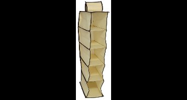 Gerimport Camping opberg/hangkast - leg niveaus - opvouwbaar - beige - 15 x 30 x 70 cm
