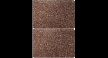 Home & Styling Luxe Tafel placemats Argenta - koper - pvc met glitters - 43 x 28 cm - Onderleggers