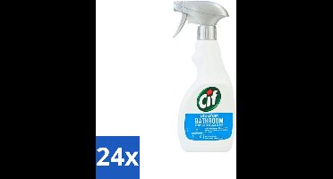 24 x Cif - Badkamer Spray - Cream - Supersnel - 500ml - Badkamer Reinigen - Kalkaanslag Verwijderen - Zeepresten Verwijderen - Badkamer Schoonmaken - Badkamer Spray