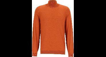 BOSS Musso slim fit trui wol - heren coltrui - donker oranje