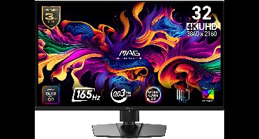 MSI MAG 322UP QD-OLED E16 computer monitor 80 cm (31.5") 3840 x 2160 Pixels 4K Ultra HD Zwart