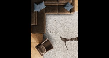 Rugsman Kyoto 014.0077.6292 Vloerkleed - 133 x 195 cm - Wit - Rechthoekig - Polyester - Eetkamer, Woonkamer, Slaapkamer - Abstract - Modern, Scandinavisch