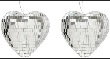 Boltze - Set van 2 - Hangers - Hart - Discobaleffect - Spiegel - Decohangers
