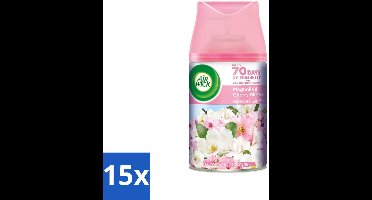 15 x Air Wick - Luchtverfrisser Navulling - Magnolia & Kersenbloesem - Automatische Spray - 250 ml - Luchtverfrisser - Geur - Geurverwijdering - Bloemige Geur - Frisheid