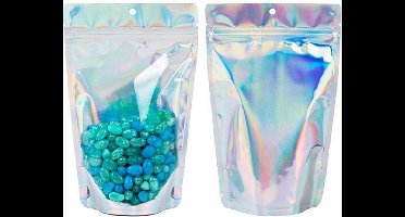 Stazakken Transparant/Iridescent/Holographic 13x7,9x20,6cm Met Ophanggat (25 Stuks)