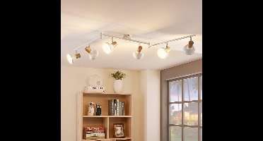 Lindby - buitenspot - 6lichts - Metaal - H: 21.5 cm - E14 - wit, licht hout