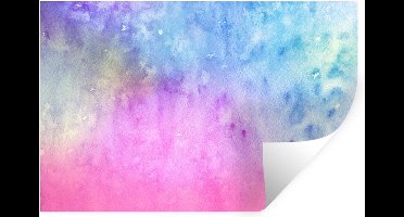 Muurstickers - Sticker Folie - Waterverf - Roze - Blauw - Geel - 30x20 cm - Plakfolie - Muurstickers Kinderkamer - Zelfklevend Behang - Zelfklevend behangpapier - Stickerfolie