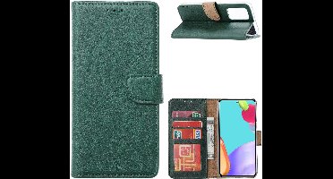 Hoesje Geschikt Voor Samsung Galaxy A32 4G hoesje bookcase Groen - Hoesje Geschikt Voor Samsung Galaxy A32 4G portemonnee book case hoes cover