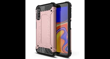 Ntech Hoesje Geschikt Voor Samsung Galaxy A7 2018 Hybrid Armor Hoesje - Rose Goud