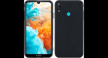 Ntech Hoesje Silicone Hoesje Flexible & Scratch Resistent TPU CaseHoesje Geschikt voor Huawei Y6 (2019) - Zwart