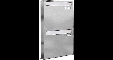 Brievenbus groot inbouw 2 adressen RVS