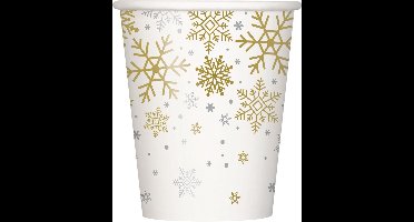 Haza Original Feestbekers Holiday Snowflakes 250 Ml 8 Stuks Wit