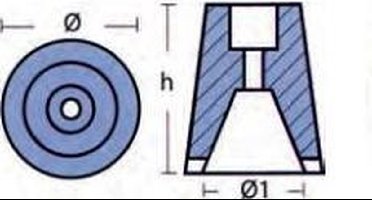 Tecnoseal Enkele Anode 0.34kg Zilver 47 mm