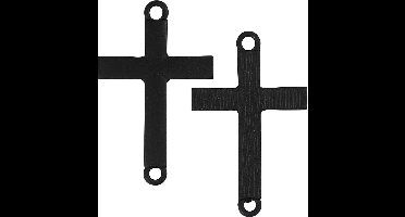 Creotime Kruisvormige Bedels 2 X 3 Cm 4 Stuks Zwart