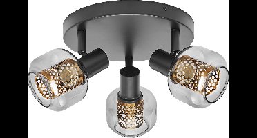 LEDVANCE Decor Spot Firefly lamp zwart in industriële stijl, 3 x 2,8 W, 750 lm, 2700 K, behuizing van metaal en glas, E14-fitting, eenvoudige montage, dimbare OSRAM-lamp inbegrepen
