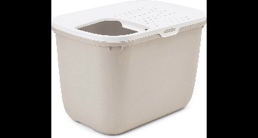 Savic Kattentoilet Hop In 38.5 x 58 x 39.5 cm - Kattenbak - Wit & Mokka