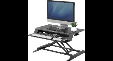 Fellowes Lotus LT - Zit-Sta verhoger - Voor op het bureau - Gasveer - Zwart