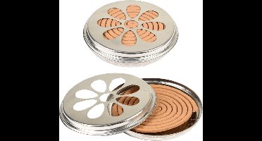 Blik met citronella wierook spiralen - 2x - 14 cm - 6-12 branduren - citrusgeur