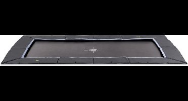EXIT Dynamic Sporttrampoline 244x427cm - Groundlevel - Flatground Trampoline - Rechthoekig - Voor Kinderen - Zwart