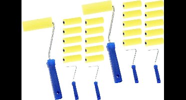 FX Tools Verfrollers set 24 delig - 4 houders/20 rollen van 10 cm - Voordeel rollen - Schilderen thuis