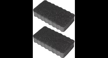 Kangaro Magnetische memobord whiteboard wisser - 2x - 10 x 5.5 cm - zwart - schoonmaken