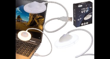 Out of the Blue LED Leeslamp met buigbare steel - wit - 33 cm - met USB poort - Ufo lampje - boek lezen verlichting