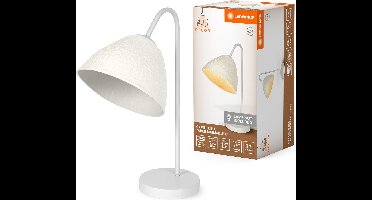 LEDVANCE tafellamp Decor Camel Bell wit van metaal en papier-maché, E14, dimbaar, 220 mm lengte, lampenkap van gerecycled materiaal, duurzaam dankzij vervangbare lichtbron, eenvoudig te installeren
