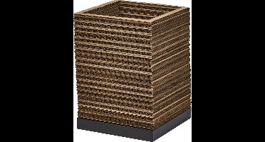 LEDVANCE tafellamp Decor Cardboard Vierkant bruin van golfkarton, lichtgewicht, E27, 200 mm diameter , lampenkap van gerecycled materiaal, duurzaam dankzij vervangbare lichtbron, eenvoudig te installeren