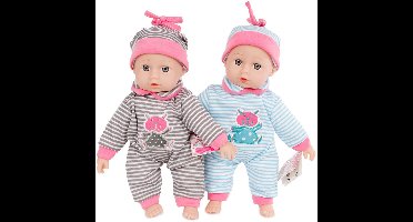 Van Manen Babypop Meisjes 26 Cm Grijs/roze