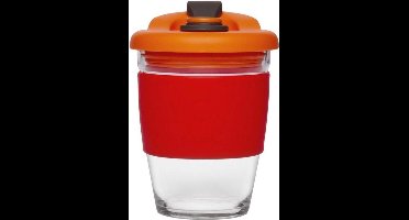 Herbruikbare Koffiebeker - 340ml - Vulcano Red - Glas - Pioneer