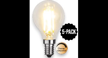 5-Pack | Kogellamp - E14 - 4.2W - Extra Warm Wit - 2700K - Dimbaar - Filament - Helder