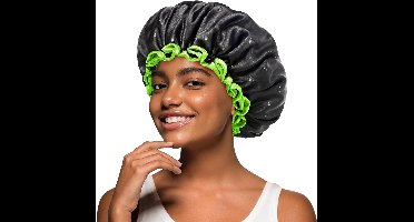 Nevolis Herbruikbare Zwarte Douchemuts – Waterdichte Dubbelgelaagde Badmuts met Zachte PEVA Voering – Comfortabel & Rekbaar – Voor Dames, Heren en Meisjes – 1 Stuk