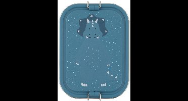 Trixie Brooddoos groot - Mr. Triceratops - RSV Lunchbox voor kinderen - Makkelijk te openen Broodtrommel - 2 vakken - Blauw - Dino