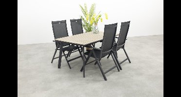 Hartman Napoli/Vigo 160x90 cm. verstelbare tuinset 5-delig