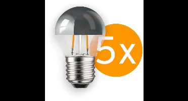 5 stuks | Ledmaxx LED kopspiegellamp zilver 2W 180lm 2700K Niet-Dimbaar P45 | E27 | Extra Warm Wit | 2 watt | 15.000 Branduren