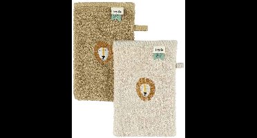 Trixie Aura Lion washandjes – 2 stuks – biologisch katoen - geschikt voor baby's