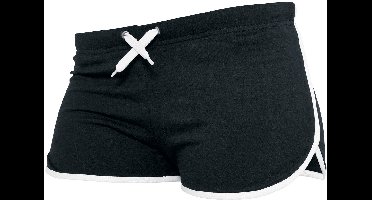 Urban Classics French Terry Dames Hot Pants - zwart/wit - S