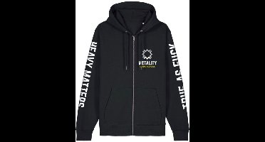 Metality Zipper Heren Vest met capuchon - zwart - 5XL