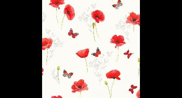Bulgomme Poppy Bedrukt Tafelkleed - Per meter
